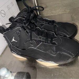 Jordan Nike 7s Black Suede Authentic Original Size 7Y Great Condition Pre-Owned